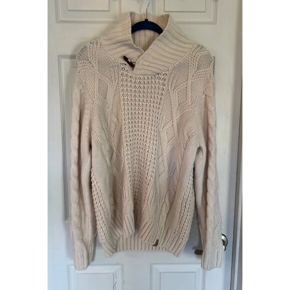 Weatherproof Other - Weatherproof Cream Cable Knit Long Sleeve Fishman Men's Sweater Size Medium